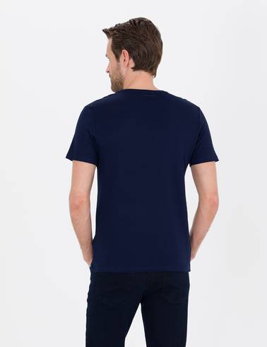 Lacivert Slim Fit Basic Tişört