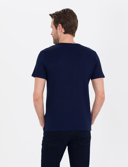 Lacivert Slim Fit Basic Tişört - 50267073017