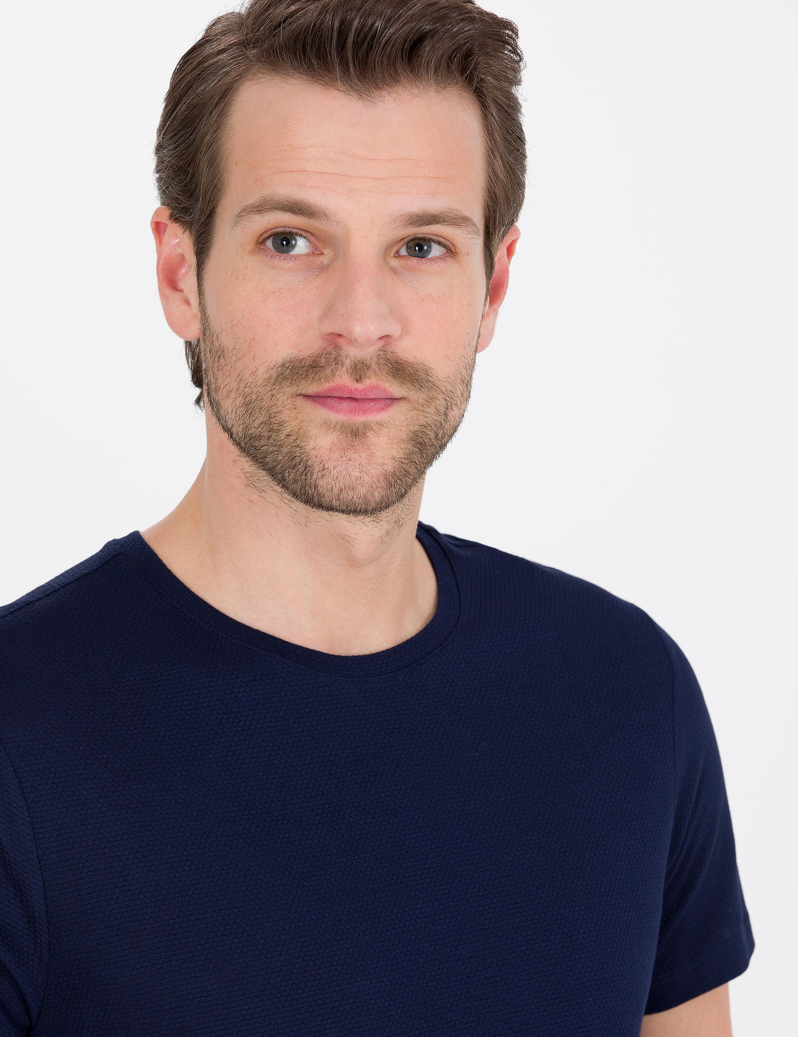 Lacivert Slim Fit Basic Tişört