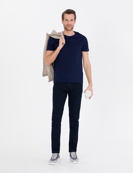 Lacivert Slim Fit Basic Tişört - 50267073017