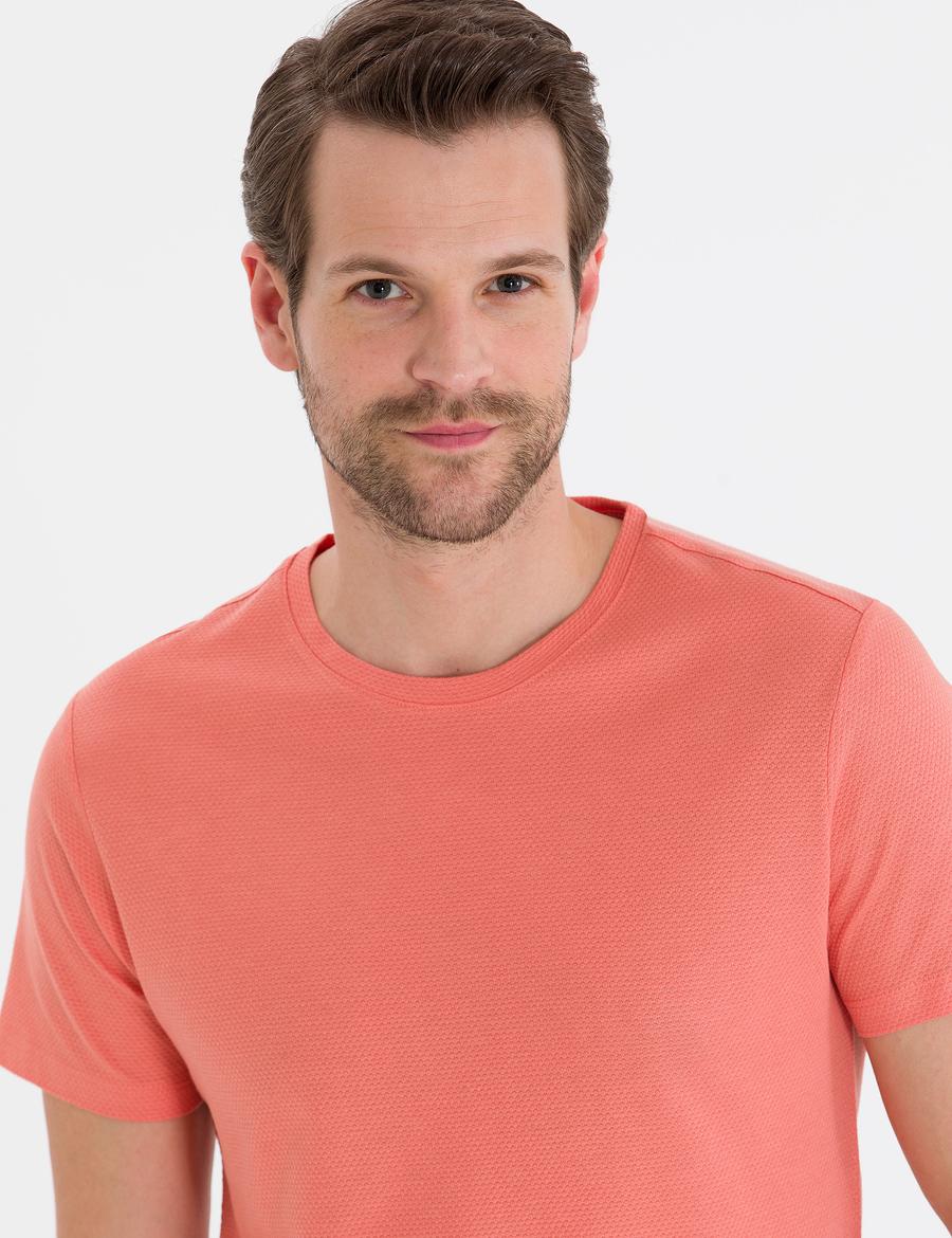 Pembe Slim Fit Basic Tişört