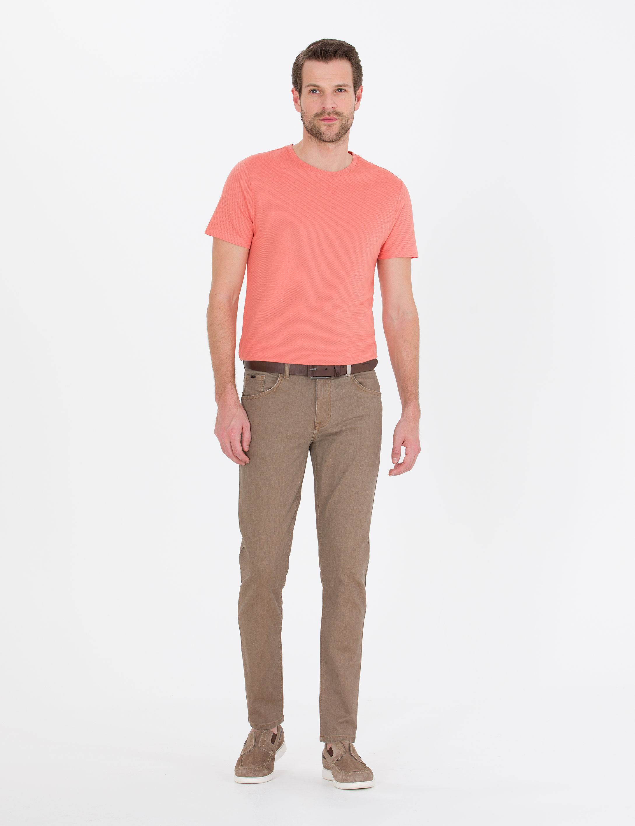Pierre Cardin Pembe Slim Fit Bisiklet Yaka Basic Tişört görsel 4