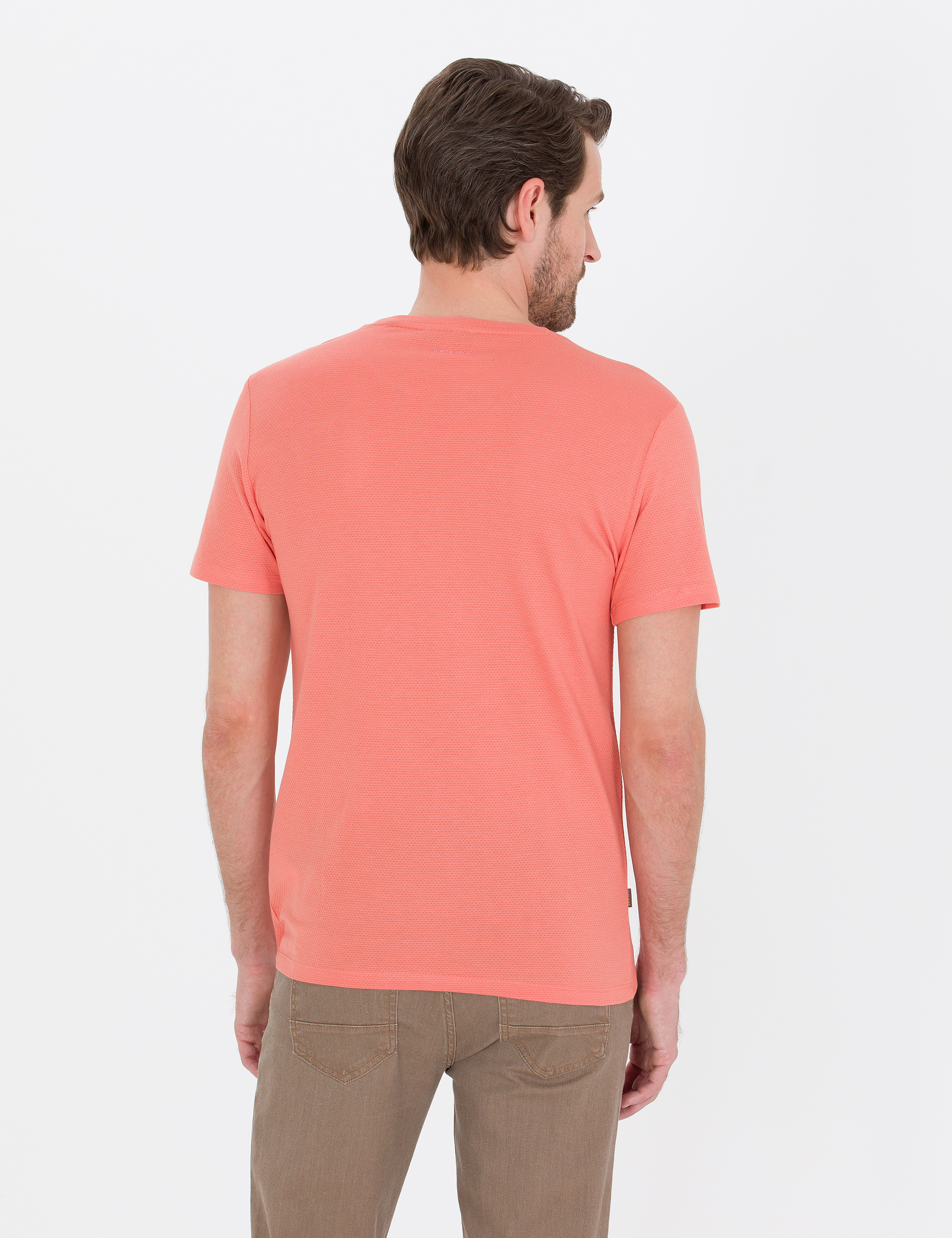 Pierre Cardin Pembe Slim Fit Bisiklet Yaka Basic Tişört görsel 5