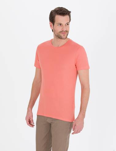 Pembe Slim Fit Basic Tişört