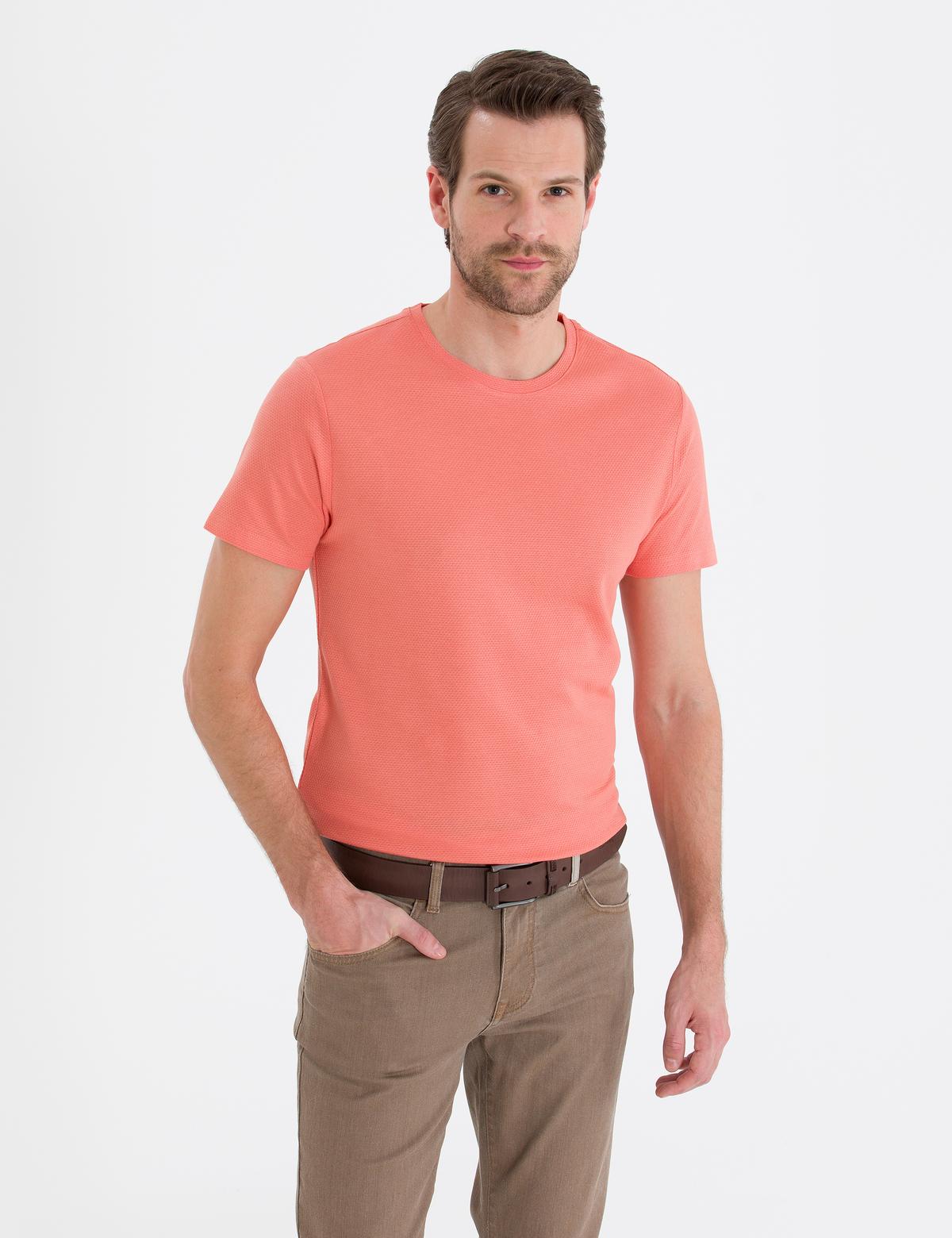 Pembe Slim Fit Basic Tişört