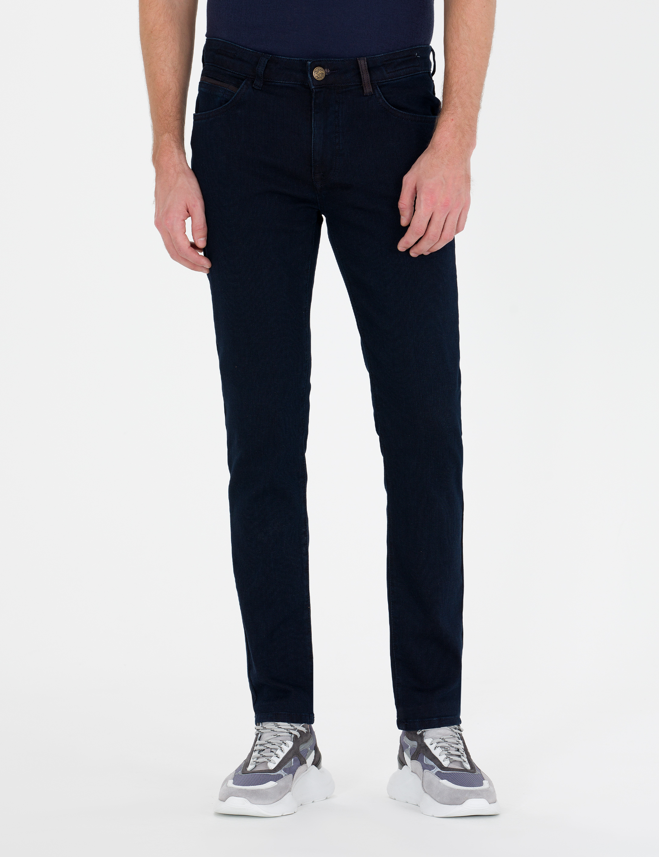 Koyu Lacivert Slim Fit Jean Pantolon - Image 2