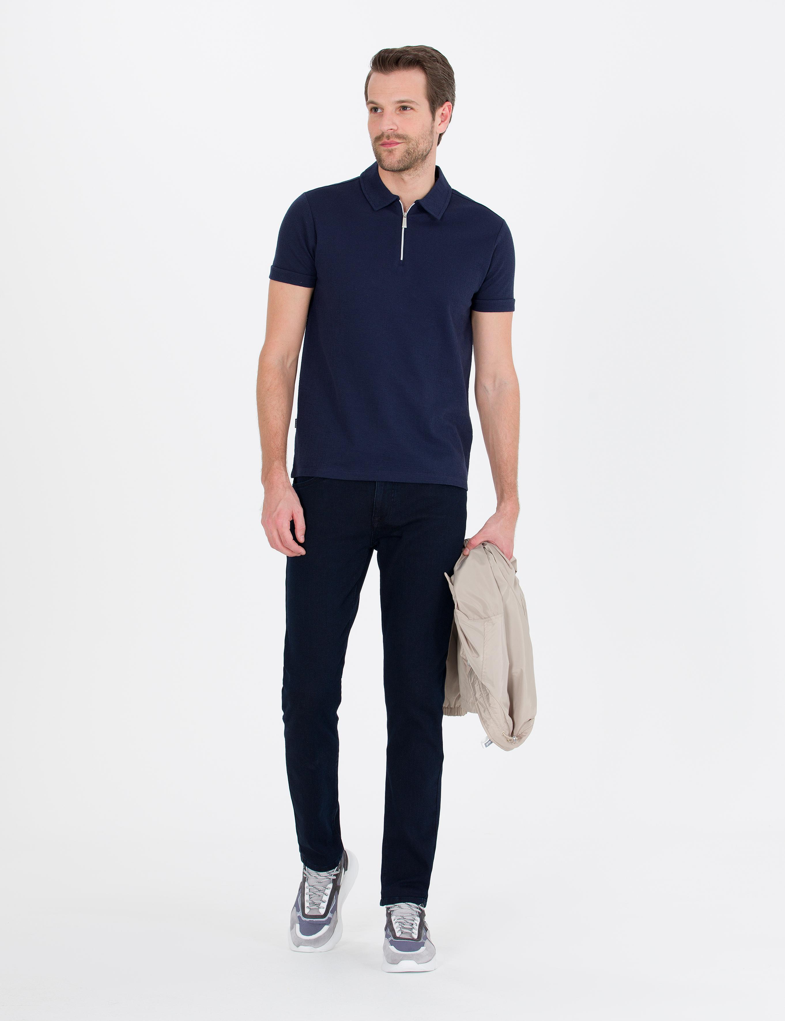 Koyu Lacivert Slim Fit Jean Pantolon
