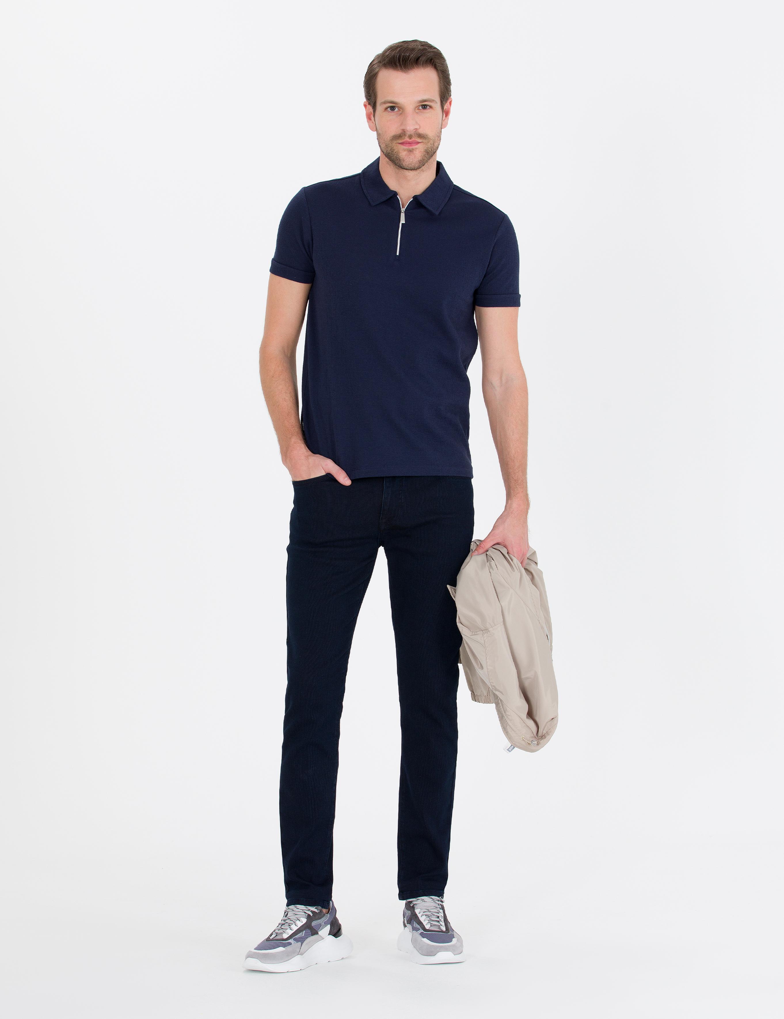 Koyu Lacivert Slim Fit Jean Pantolon