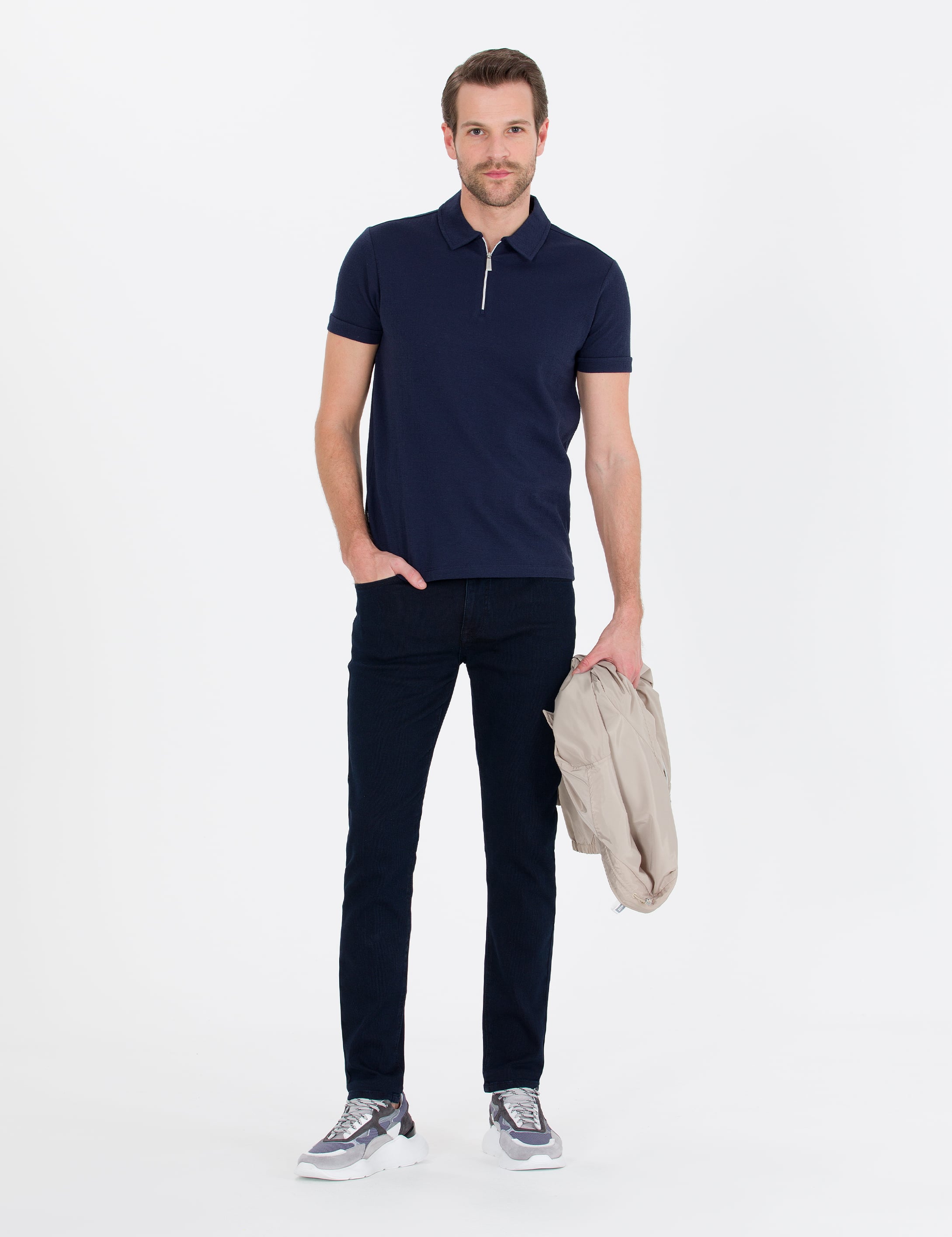 Koyu Lacivert Slim Fit Jean Pantolon