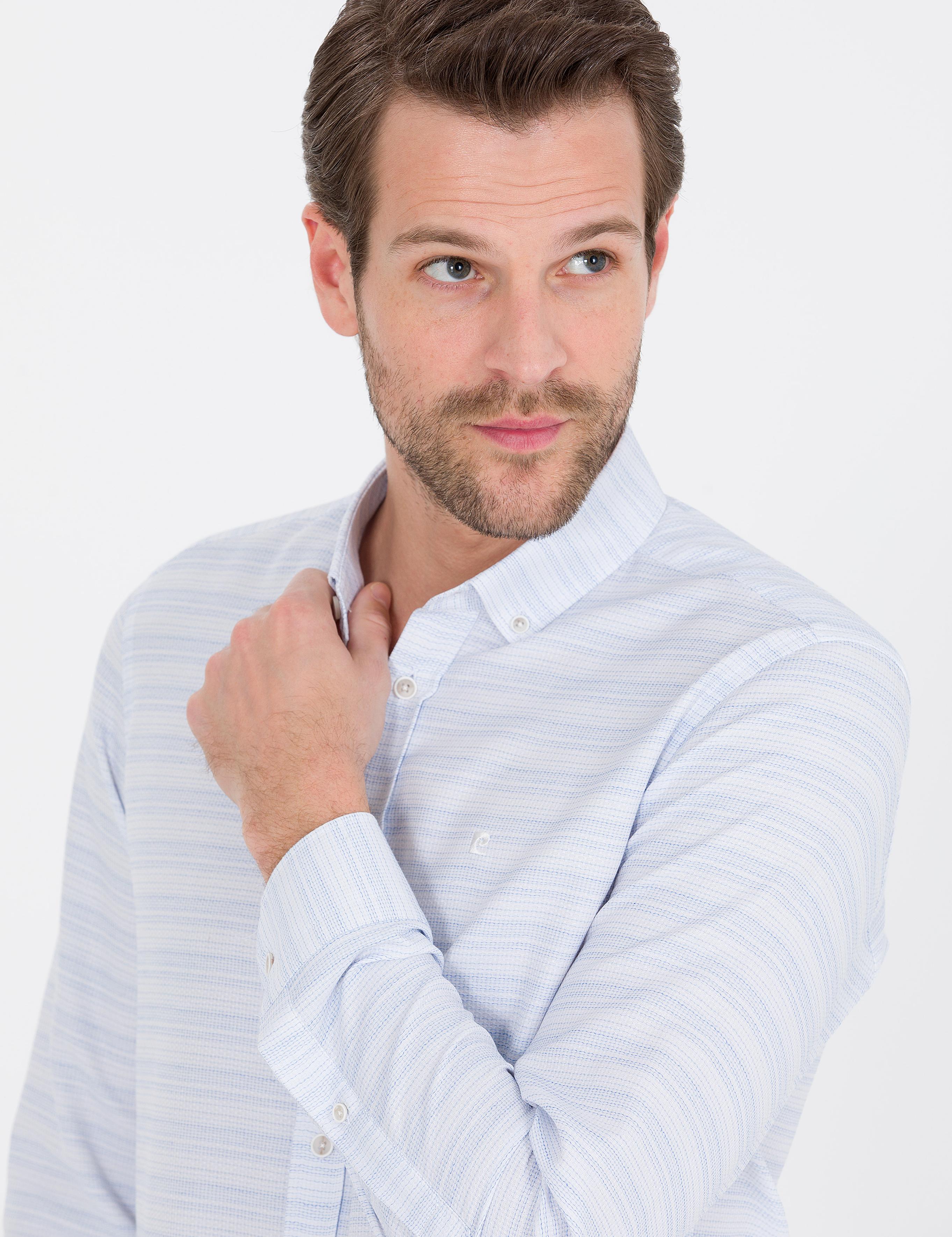 Açık Mavi Slim Fit Uzun Kollu Gömlek