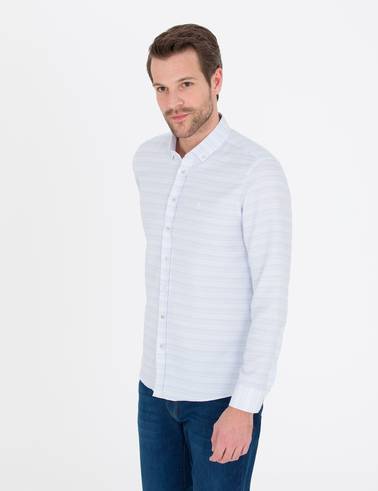 Açık Mavi Slim Fit Uzun Kollu Gömlek