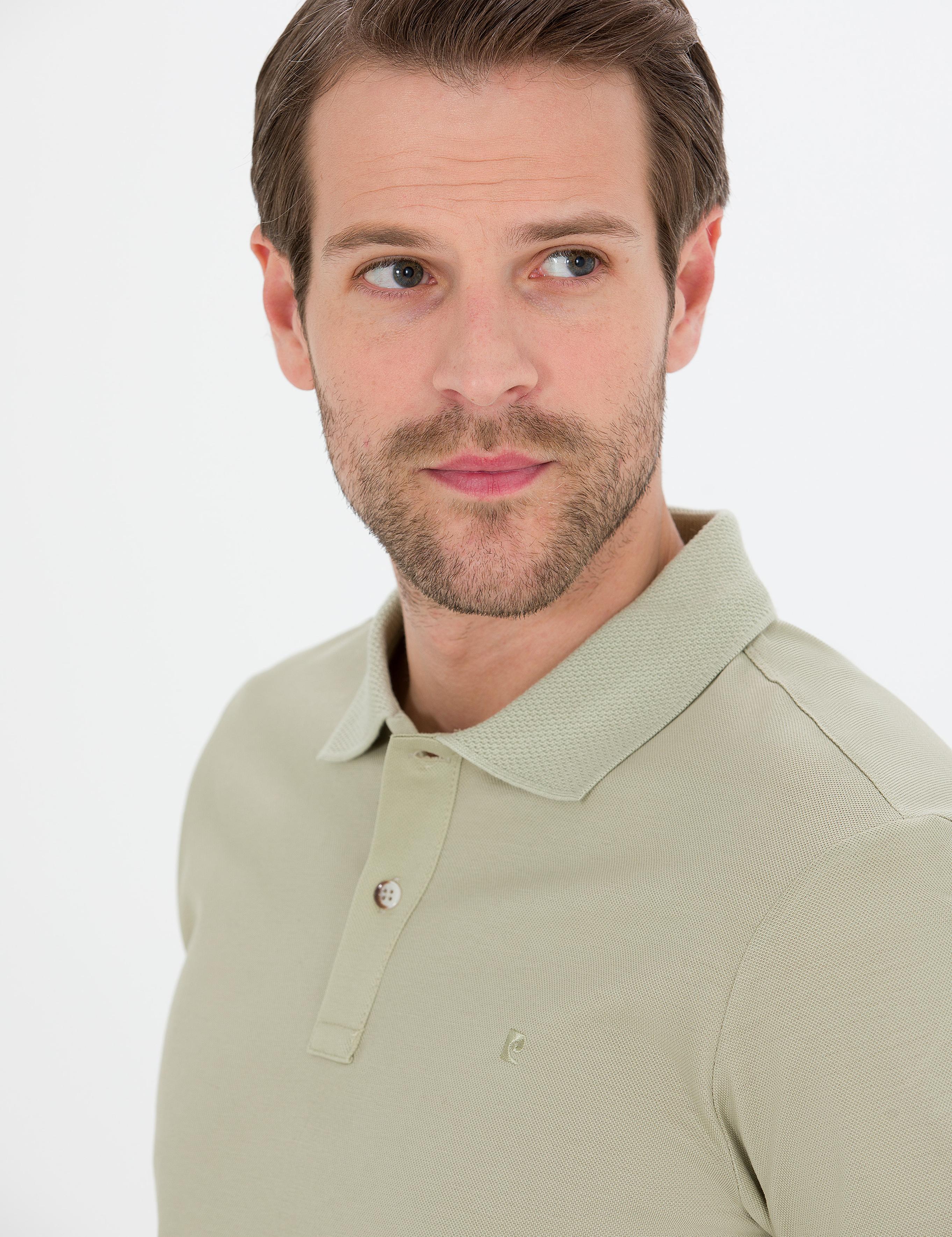 Yeşil Slim Fit Polo Yaka Merserize Tişört