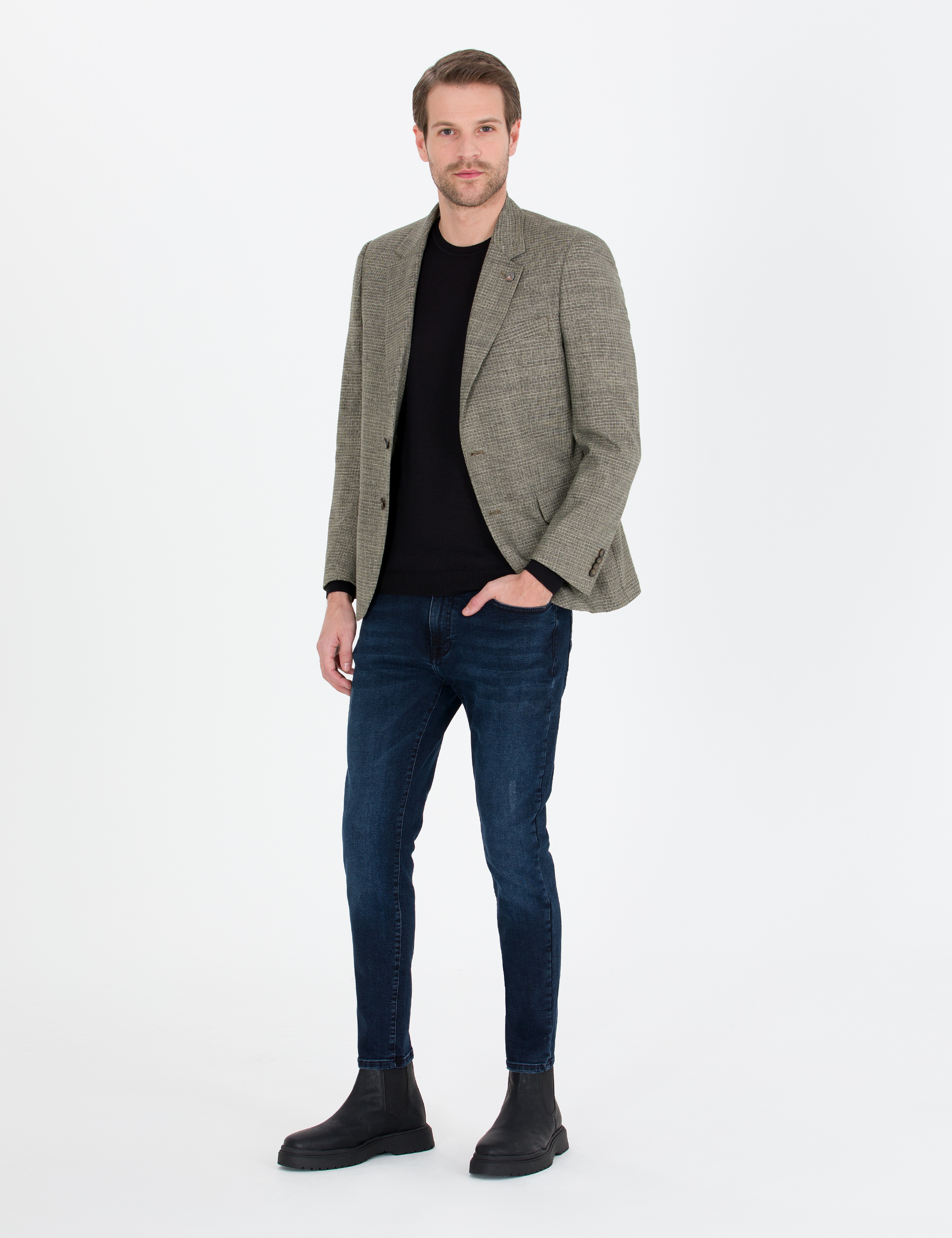 Haki Slim Fit Ceket - Image 4