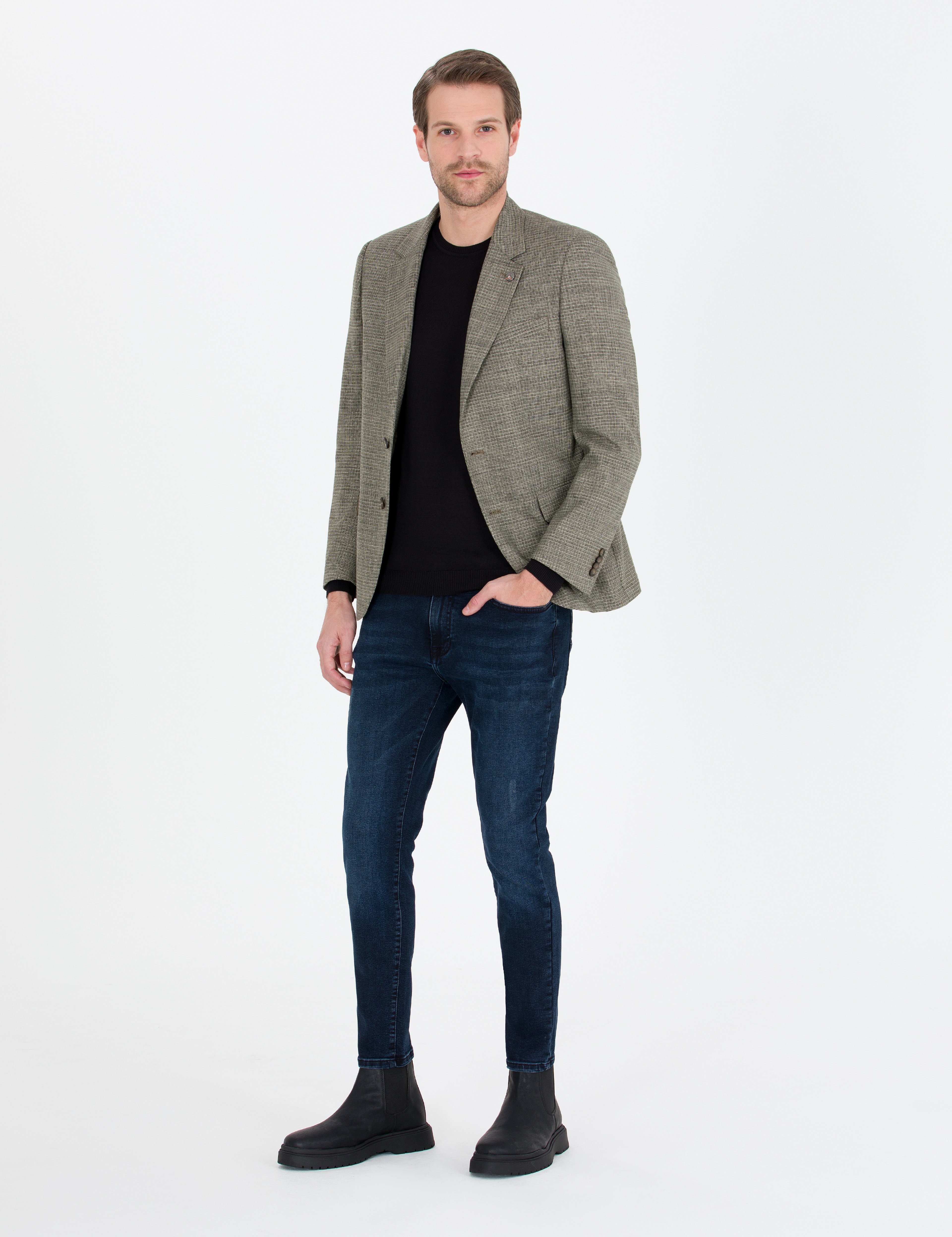 Haki Slim Fit Ceket