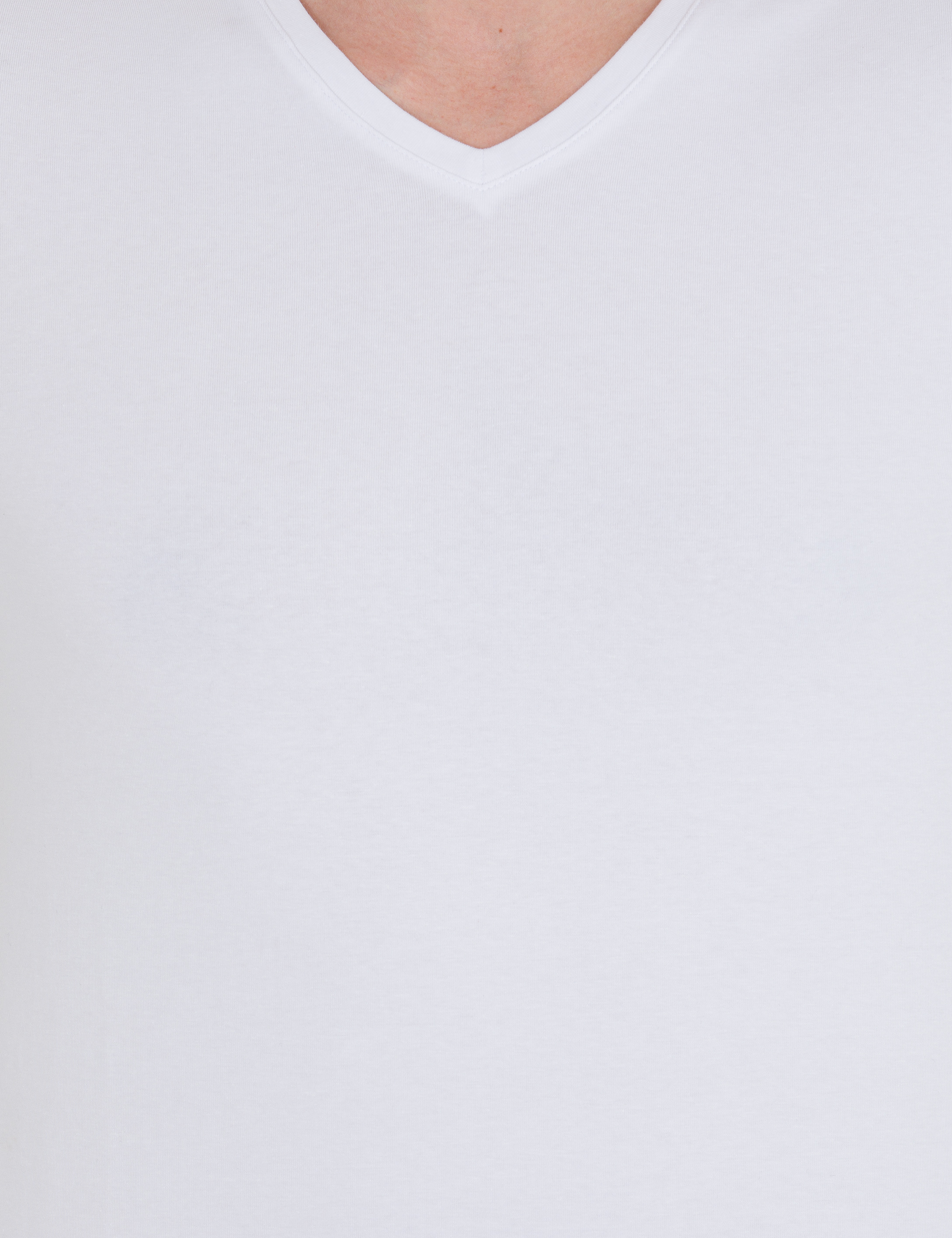 Pierre Cardin Beyaz Slim Fit V Yaka Basic Tişört görsel 6