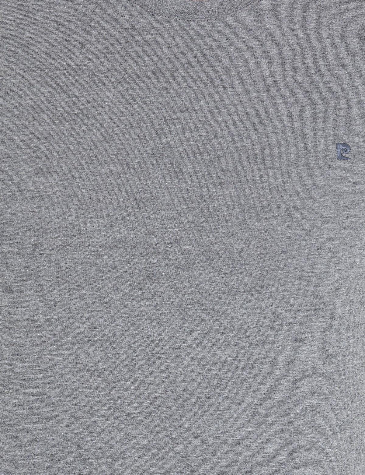 Gri Melanj Slim Fit Bisiklet Yaka Basic Tişört - 50269977046