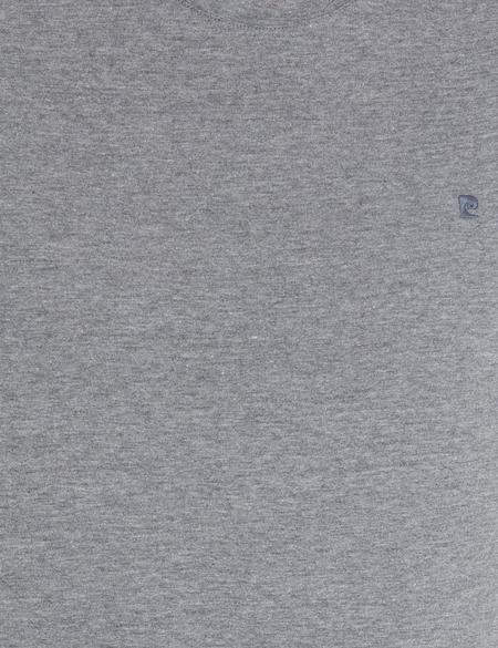 Gri Melanj Slim Fit Bisiklet Yaka Basic Tişört - 50269977046