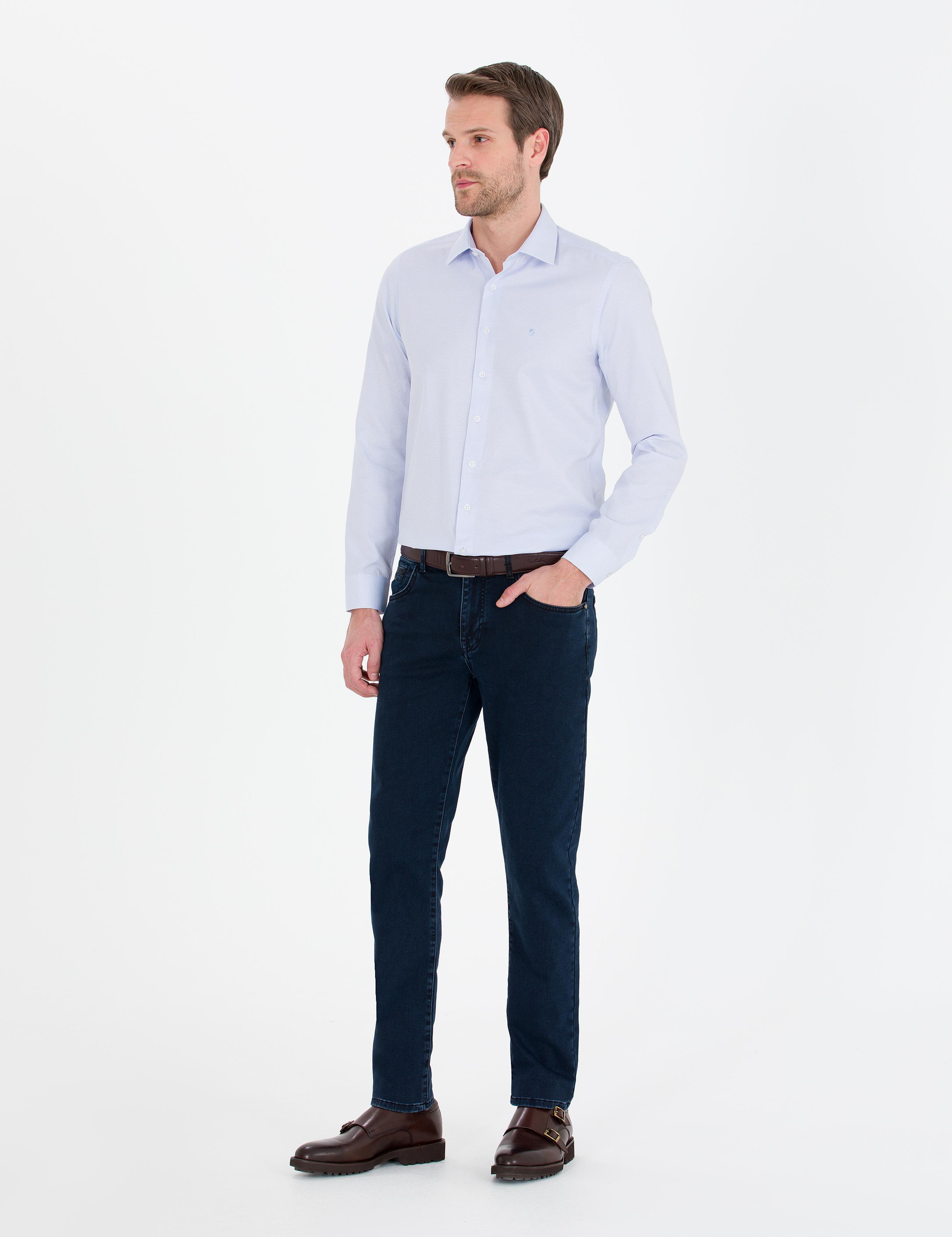 Lacivert Straight Fit Jean Pantolon