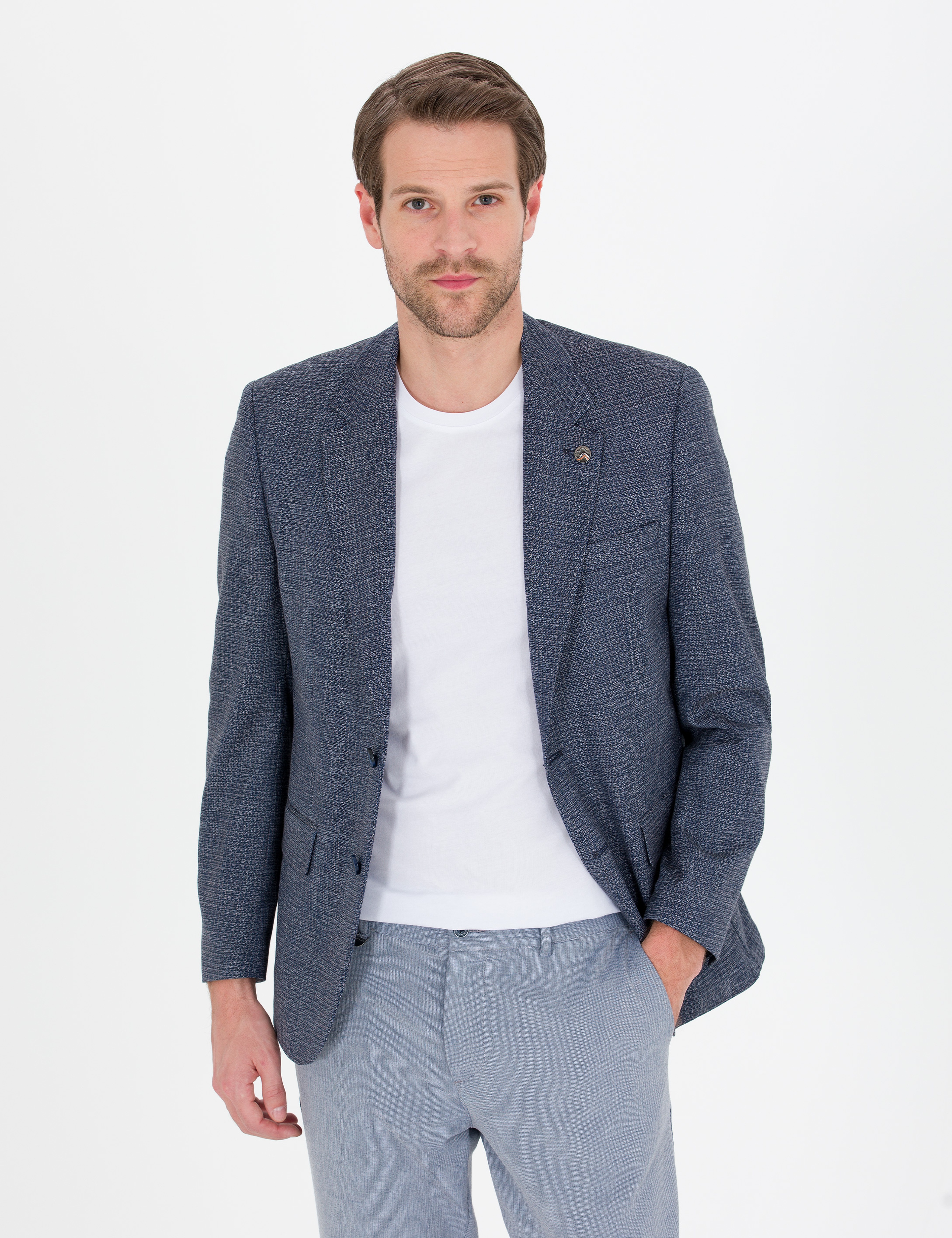 Lacivert Slim Fit Ceket - Image 3