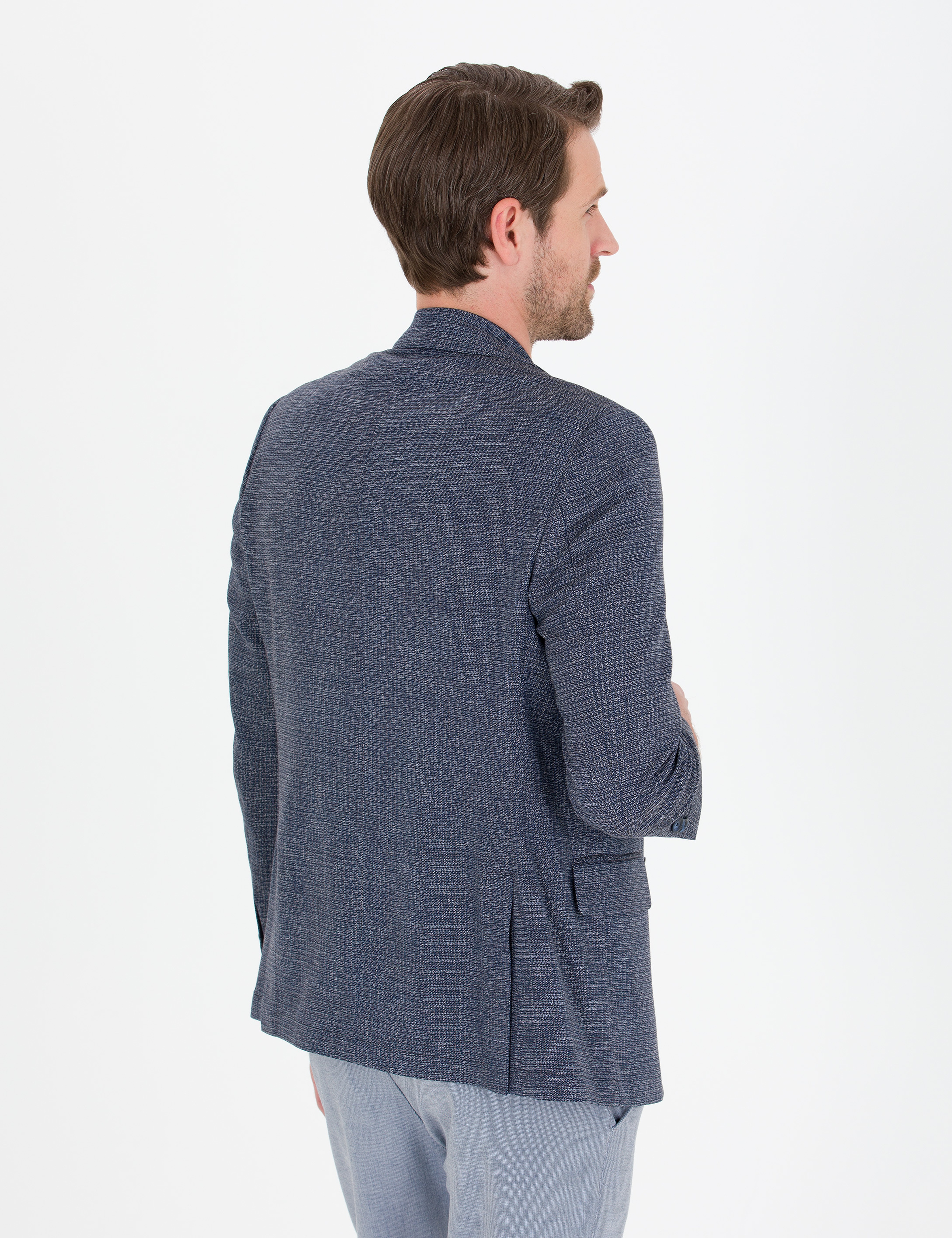 Lacivert Slim Fit Ceket - Image 5