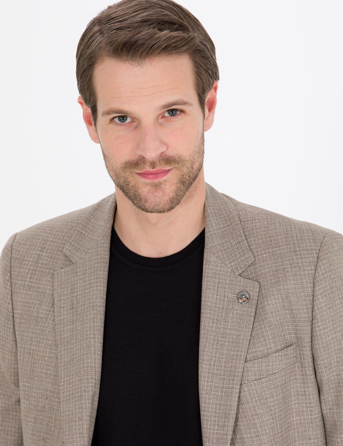 Açık Kahverengi Slim Fit Ceket - 50265830038