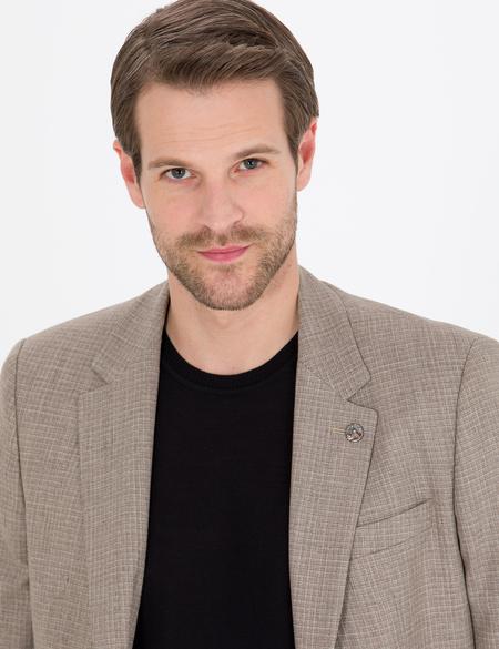 Açık Kahverengi Slim Fit Ceket - 50265830038