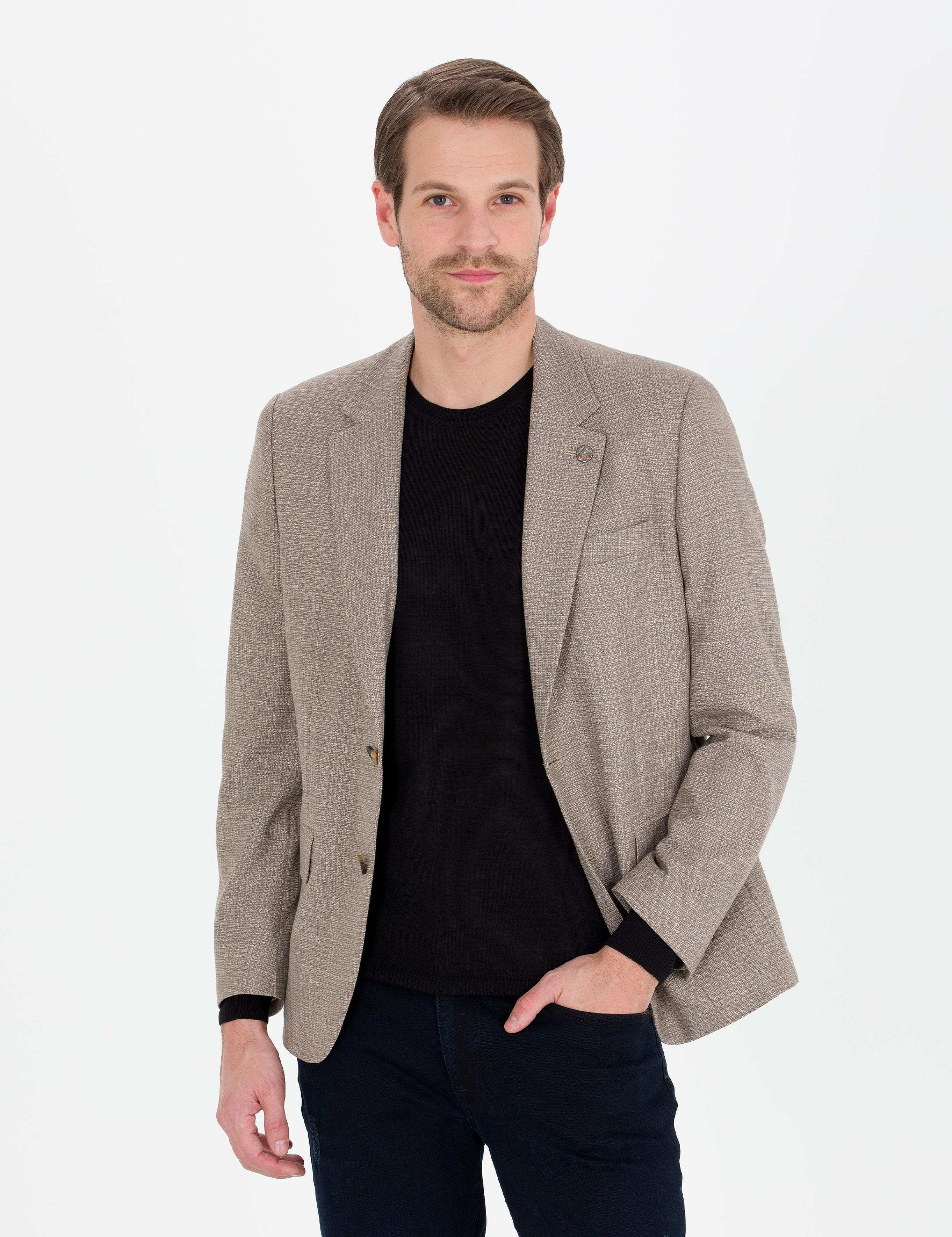 Açık Kahverengi Slim Fit Ceket