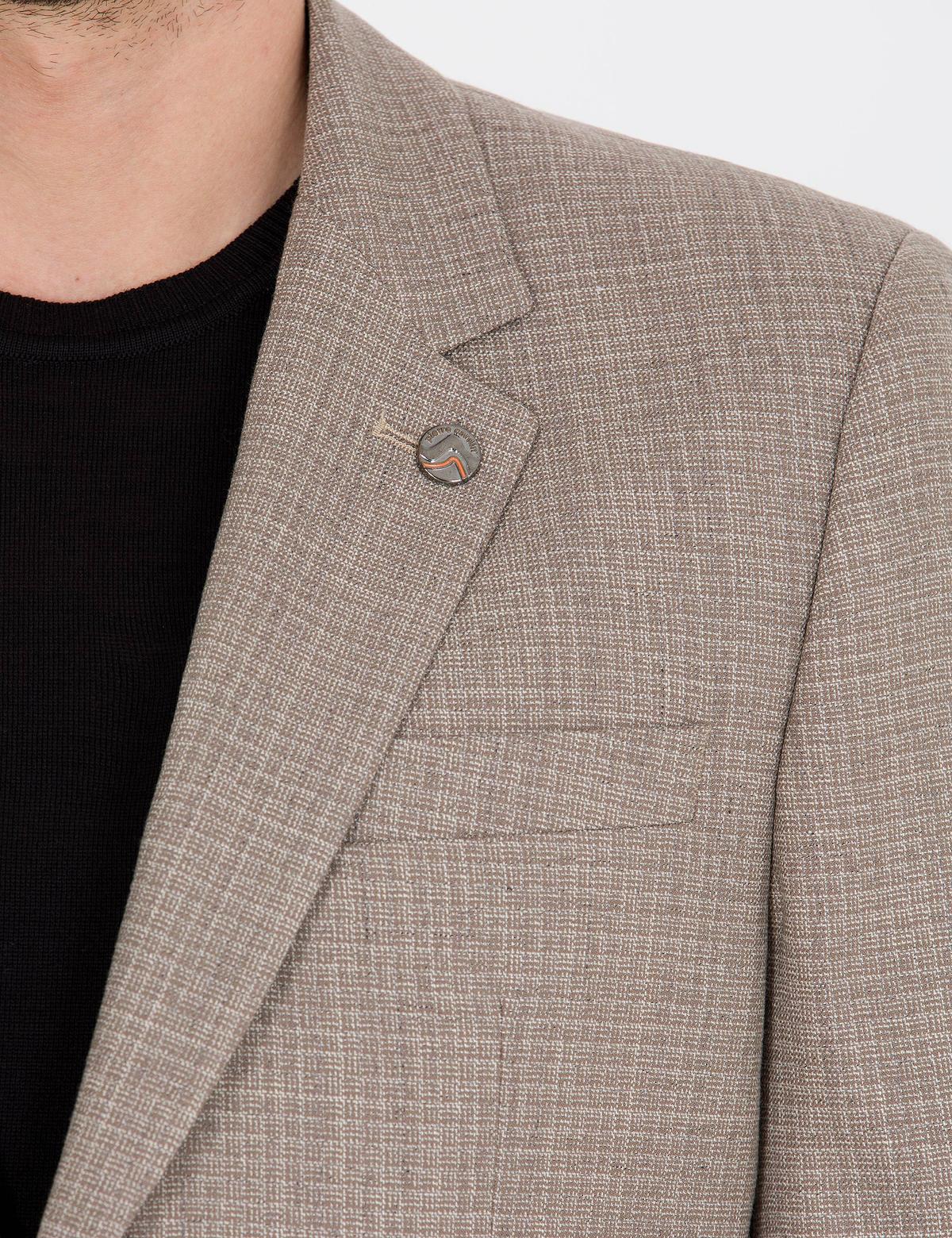 Açık Kahverengi Slim Fit Ceket - 50265830038