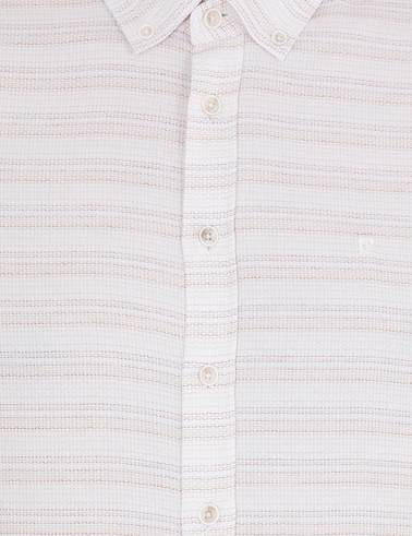 Bej Slim Fit Uzun Kollu Gömlek