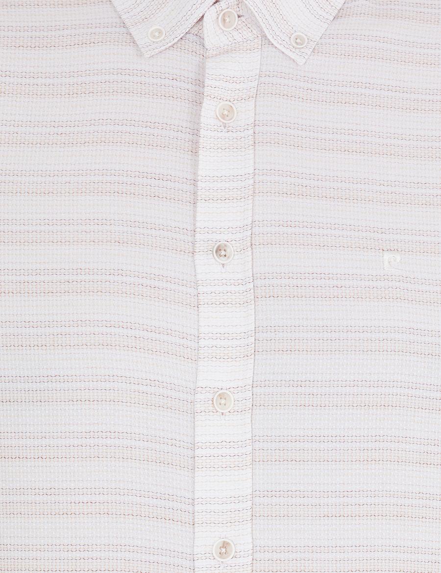 Bej Slim Fit Uzun Kollu Gömlek