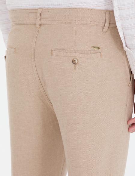 Açık Kahverengi Carrot Fit Beli Lastikli Kanvas Pantolon - 50268426115