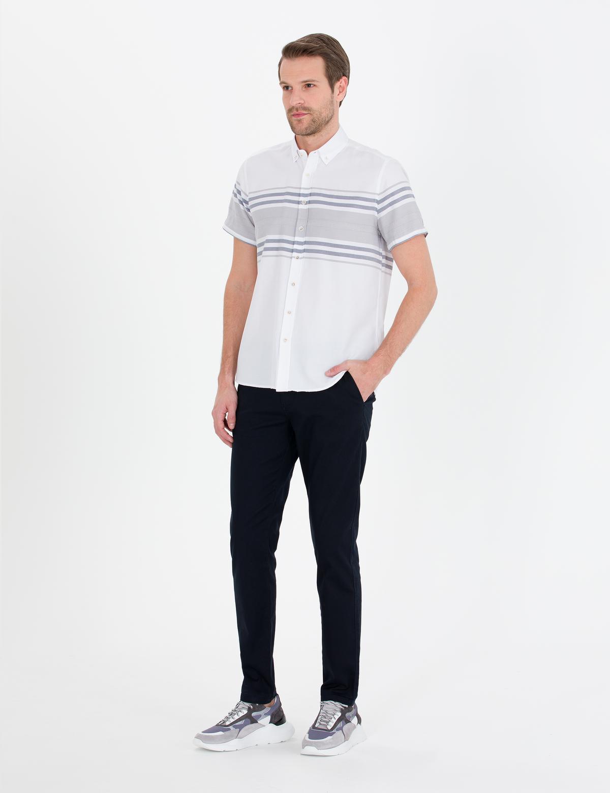 Lacivert Slim Fit Kanvas Pantolon - 50268892146