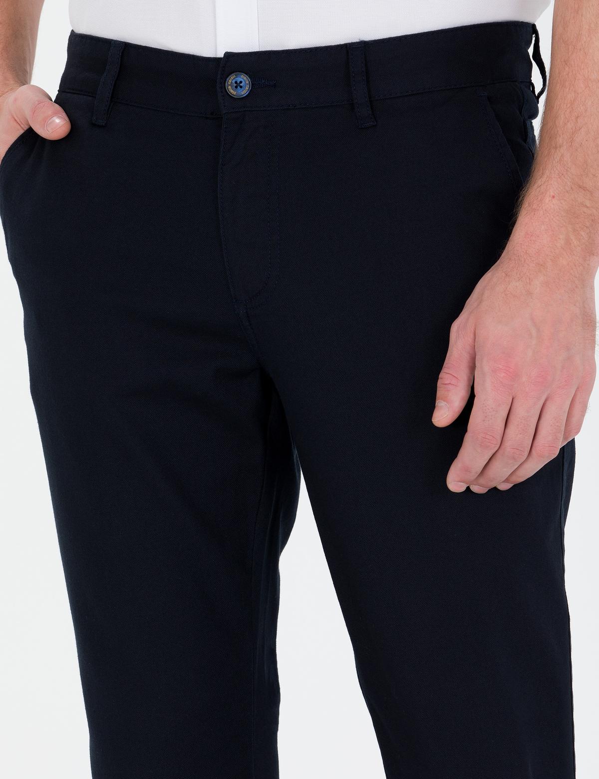 Lacivert Slim Fit Kanvas Pantolon - 50268892146