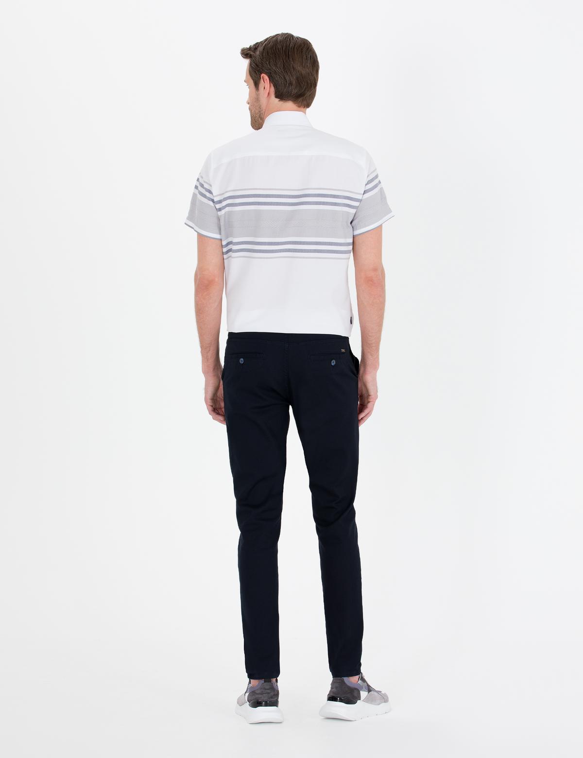 Lacivert Slim Fit Kanvas Pantolon - 50268892146