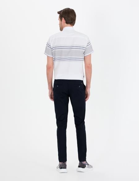 Lacivert Slim Fit Kanvas Pantolon - 50268892146