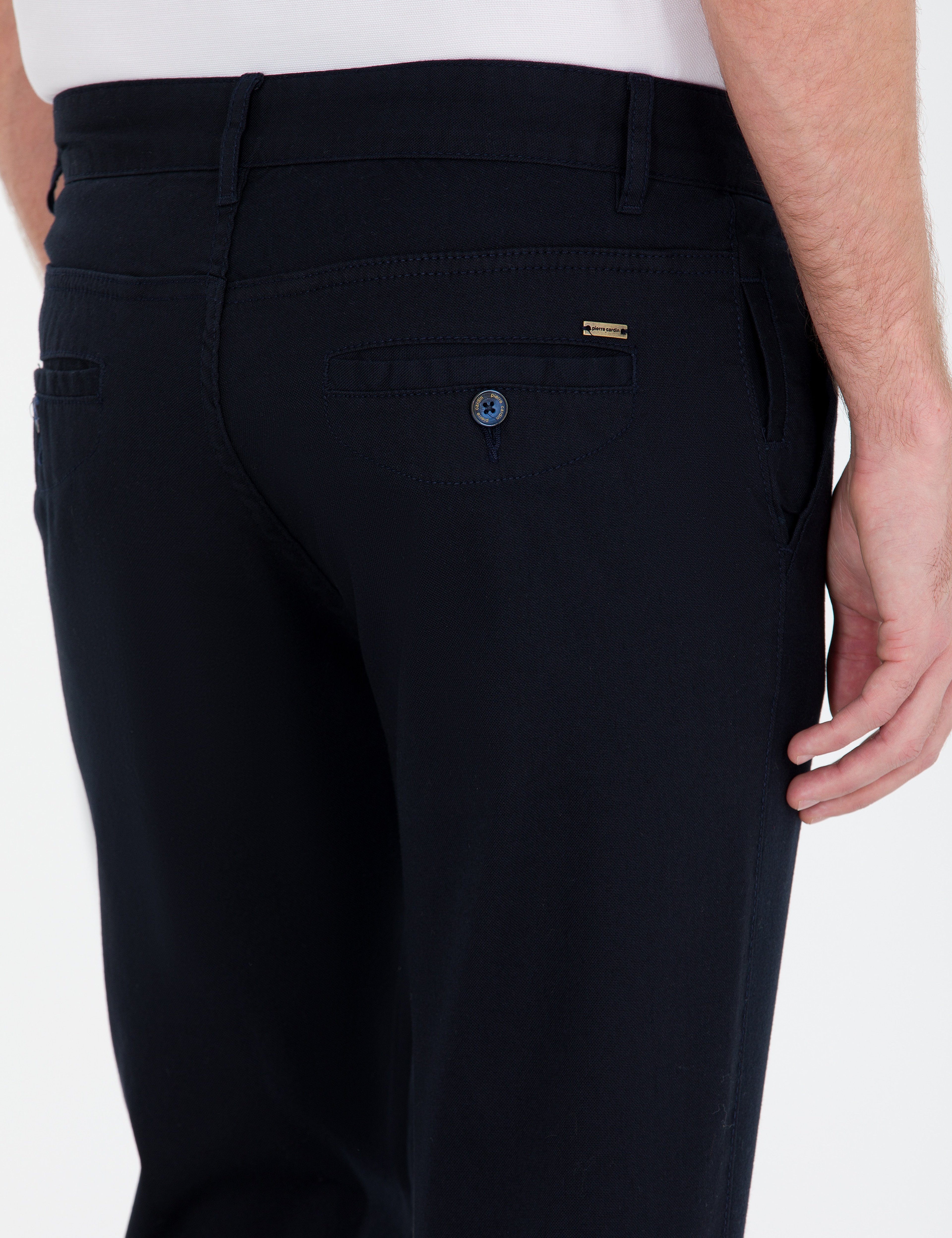 Lacivert Slim Fit Kanvas Pantolon - Image 7