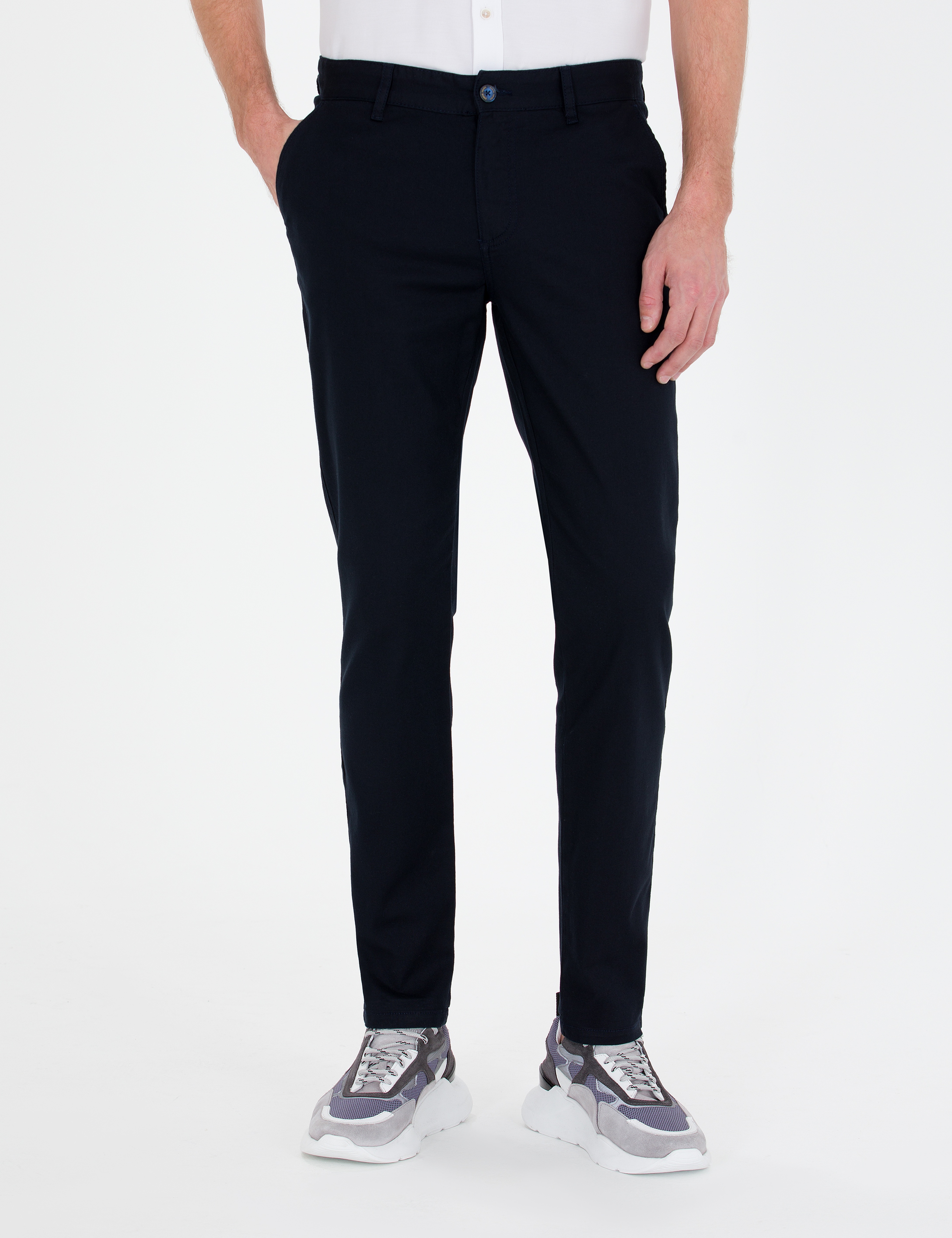 Lacivert Slim Fit Kanvas Pantolon - Image 2
