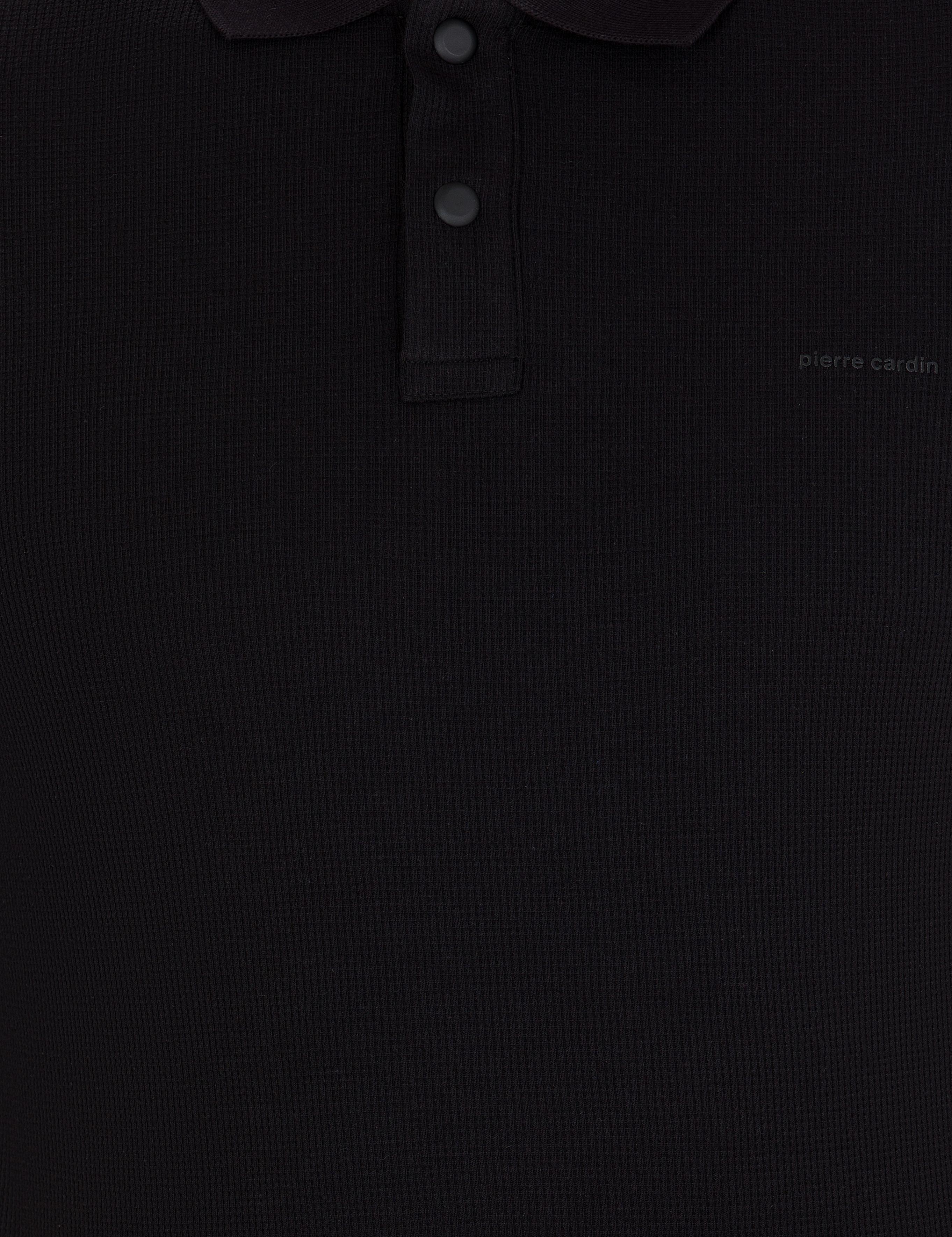 Siyah Dokulu Slim Fit Polo Yaka Tişört