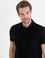 Siyah Dokulu Slim Fit Polo Yaka Tişört