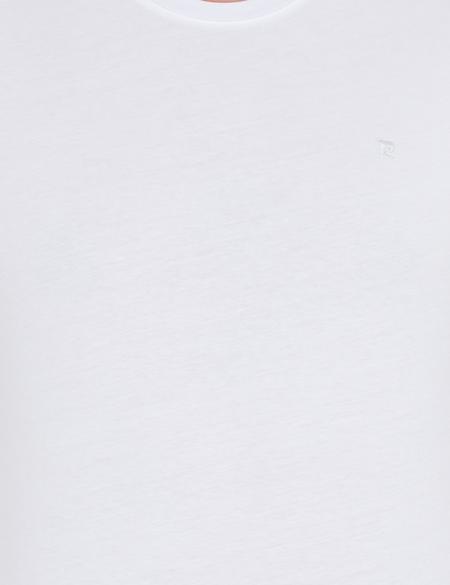 Beyaz Slim Fit Bisiklet Yaka Basic Tişört - 50269977001