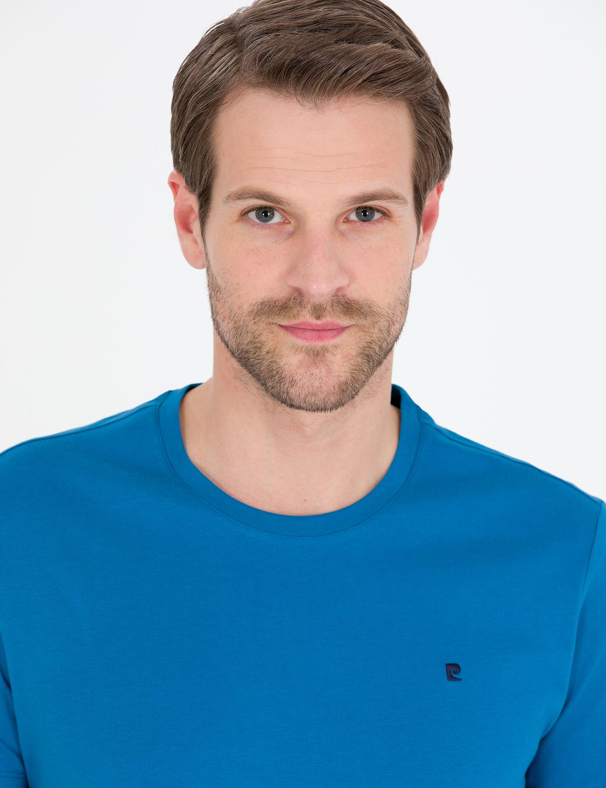 İndigo Slim Fit Bisiklet Yaka Basic Tişört - 50269977011