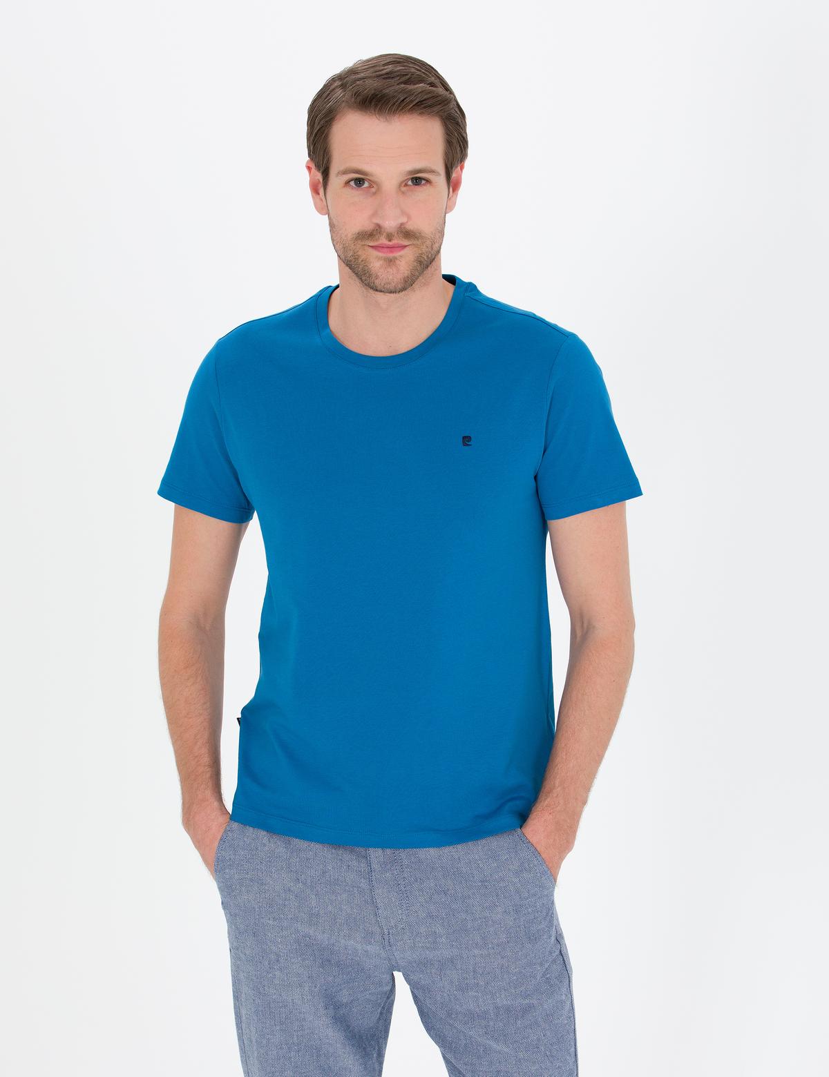 İndigo Slim Fit Bisiklet Yaka Basic Tişört