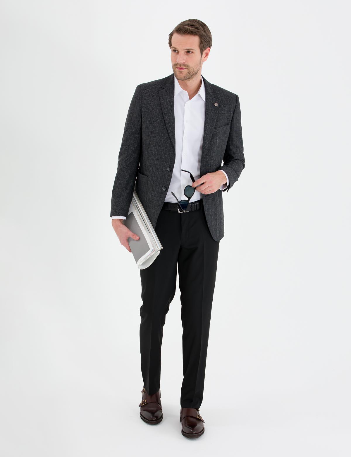 Siyah Ex. Slim Fit Ceket - 50270606008