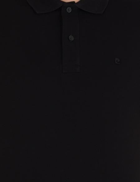 Siyah Slim Fit Polo Yaka Basic Tişört - 50262660034
