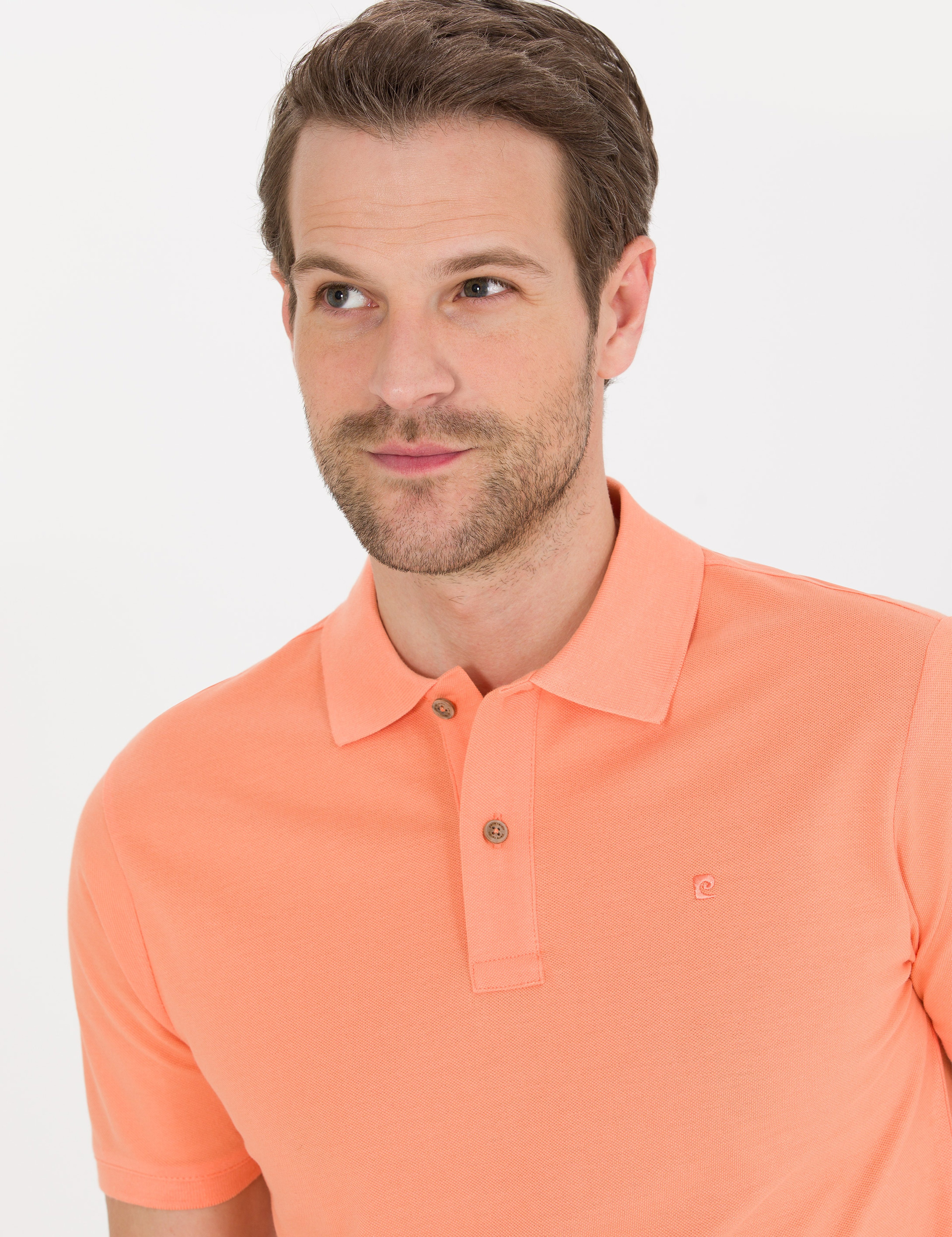 Pembe Slim Fit Polo Yaka Basic Tişört - Image 2