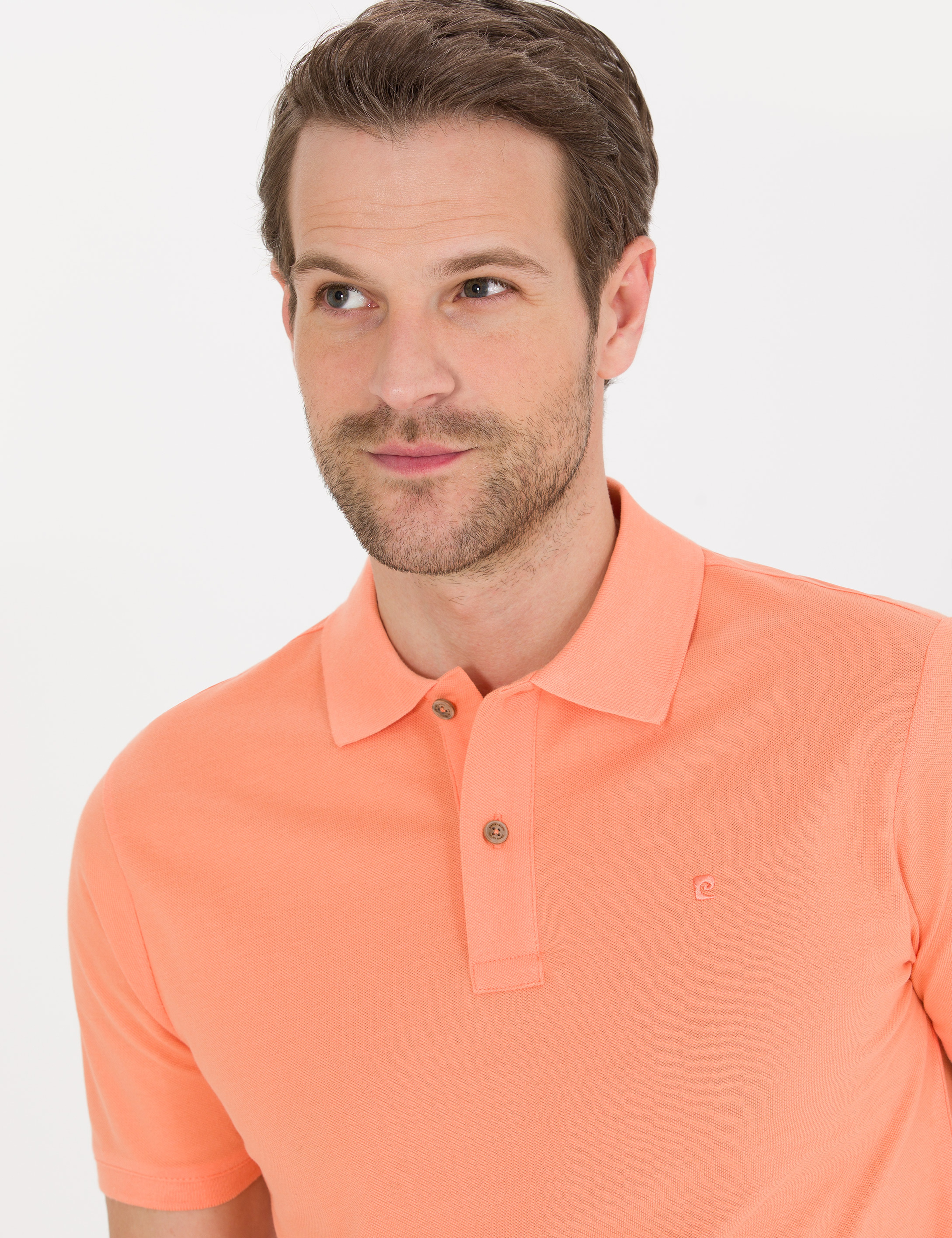 Pembe Slim Fit Polo Yaka Basic Tişört