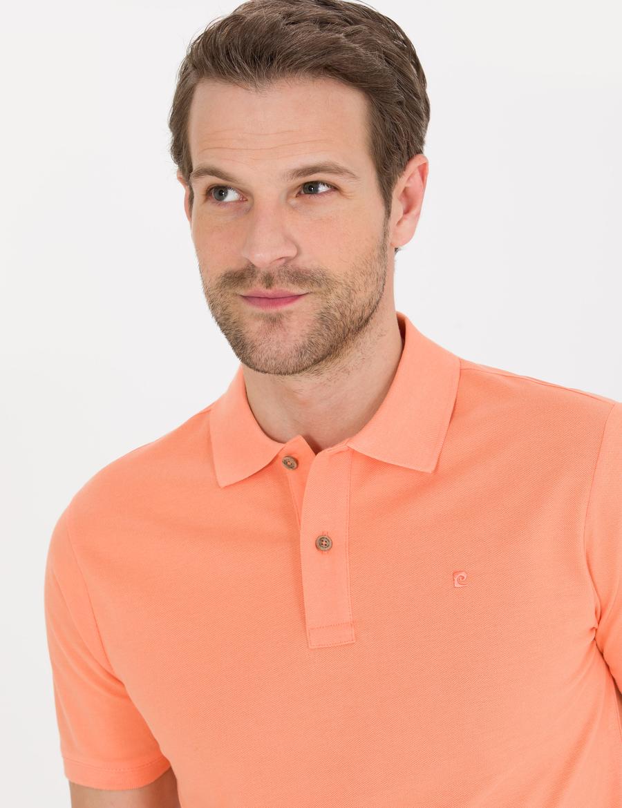 Pembe Slim Fit Polo Yaka Basic Tişört