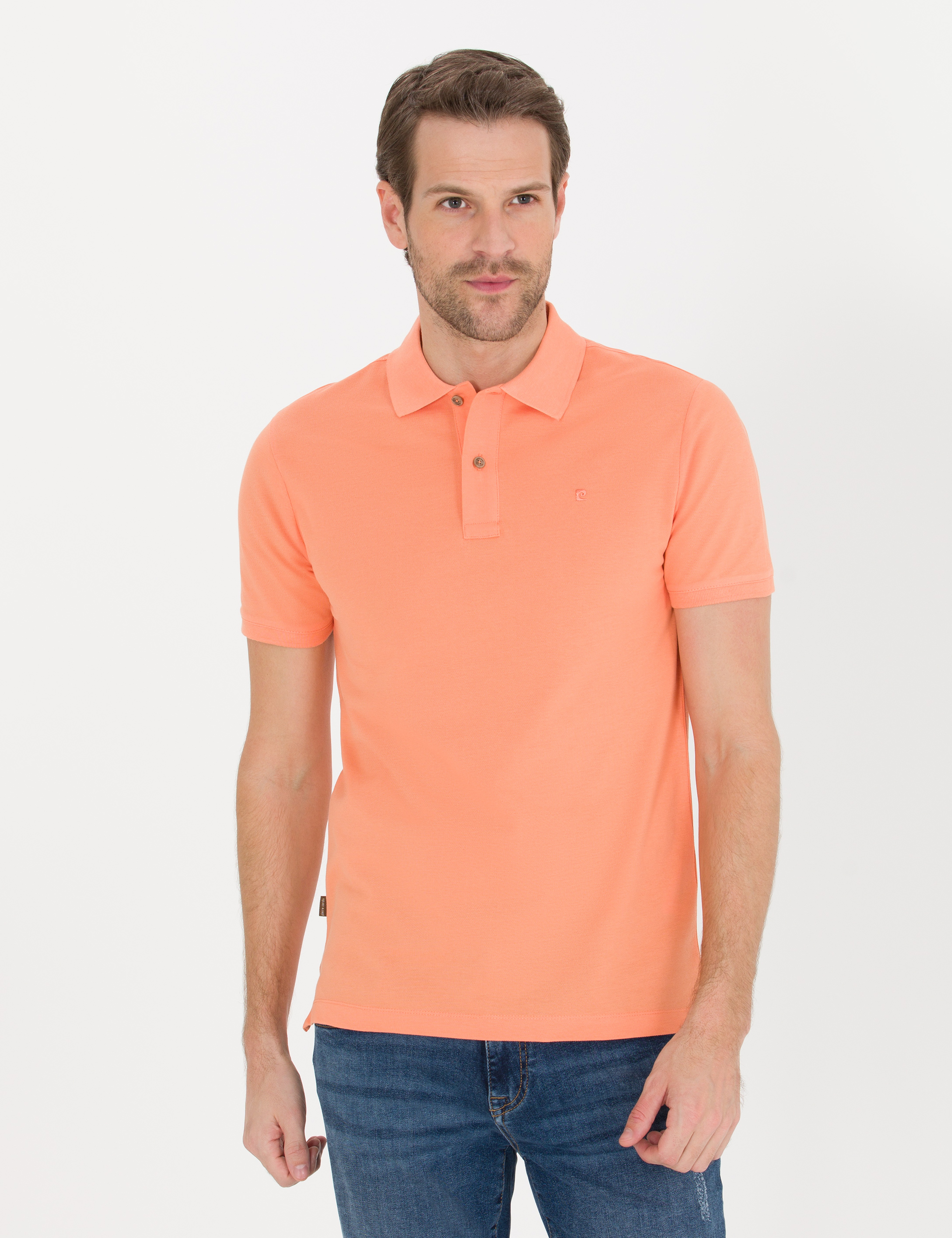 Pembe Slim Fit Polo Yaka Basic Tişört