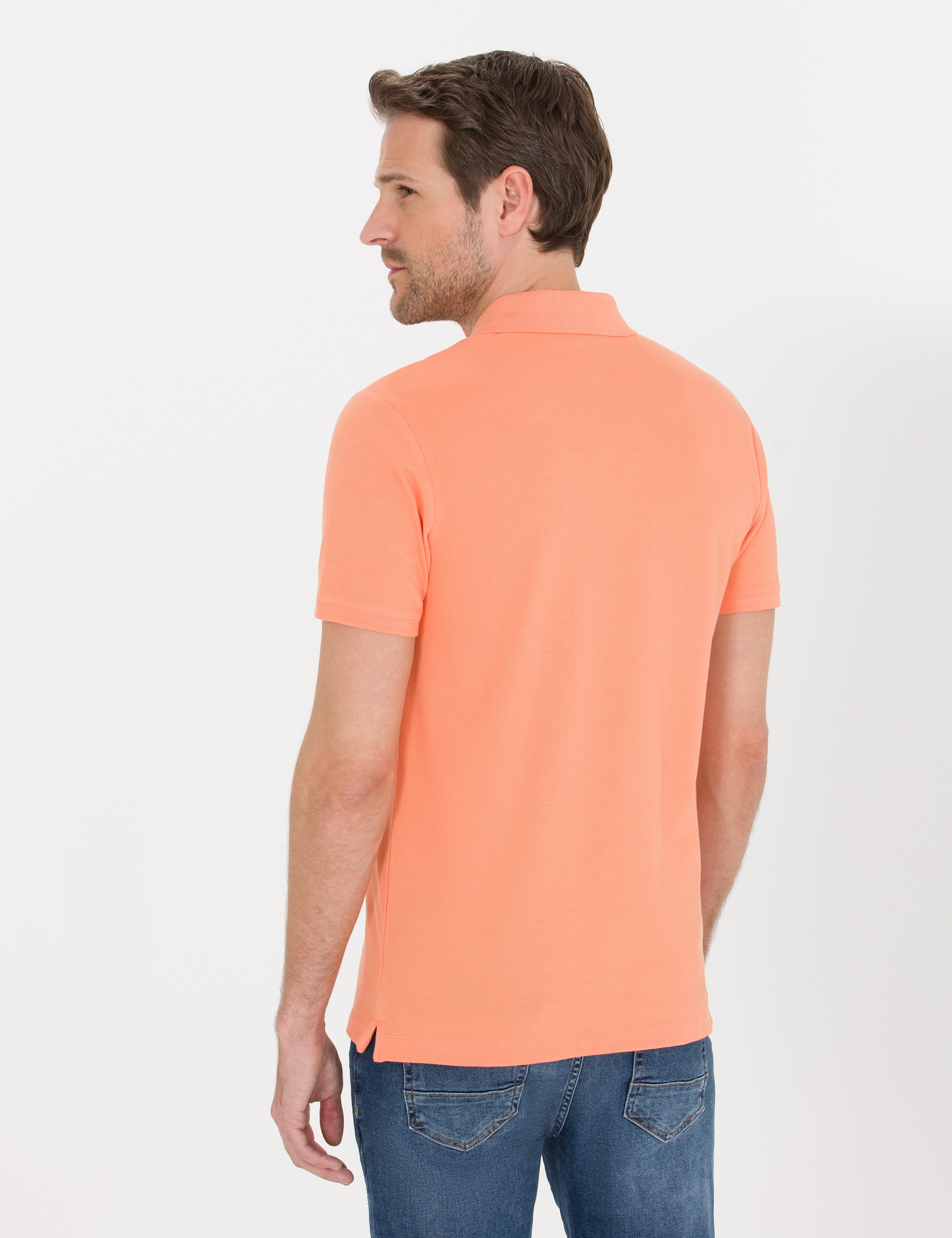Pembe Slim Fit Polo Yaka Basic Tişört - Image 5