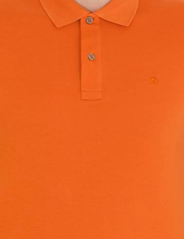 Turuncu Slim Fit Polo Yaka Basic Tişört